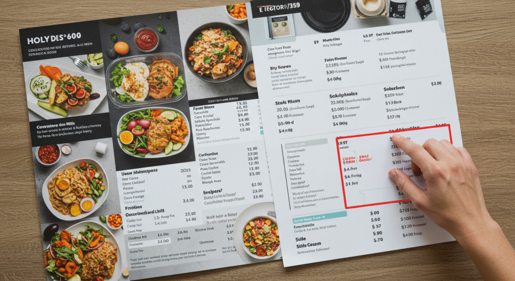 factor meals menu cost