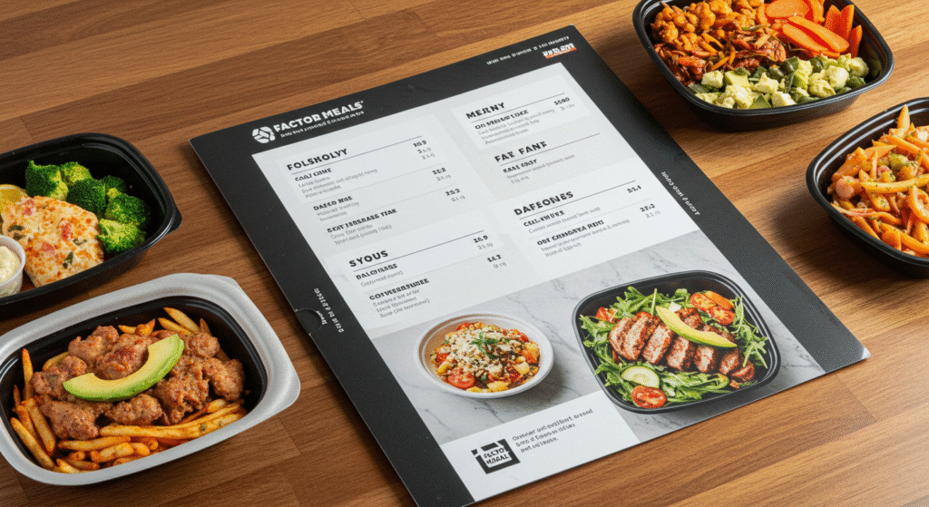 Menu for Factor Meals